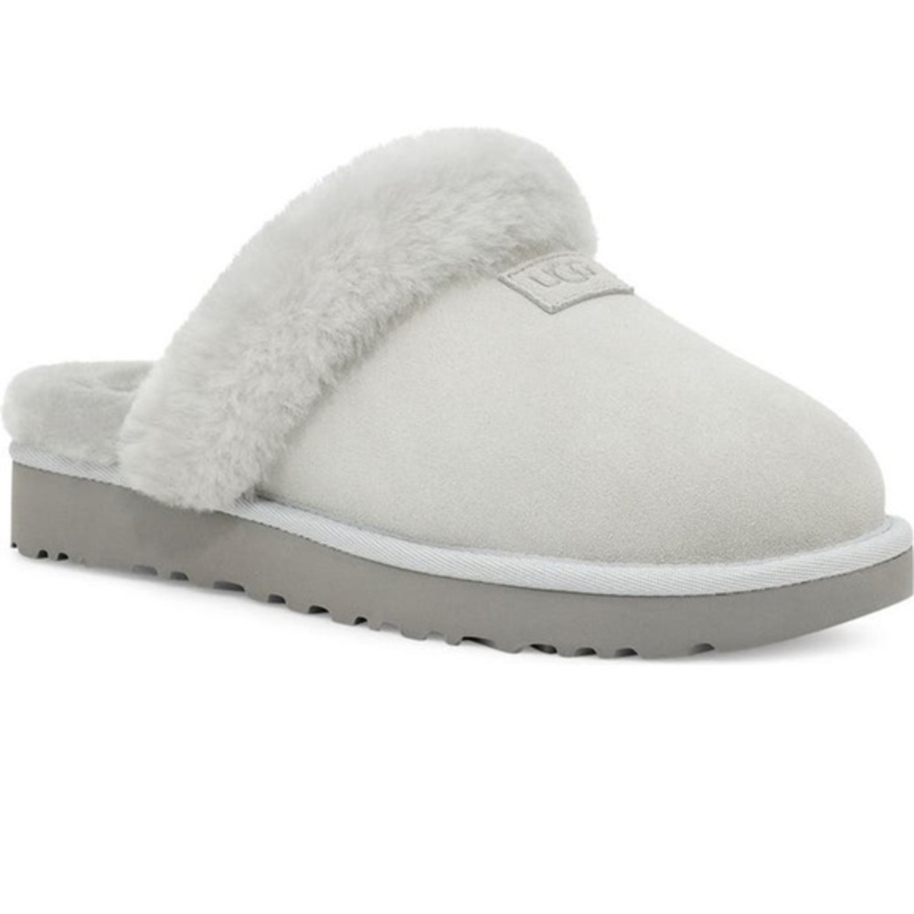 LAST PAIR of 12s🆕UGG Cozy Genuine Shearling Slide Shoes Slippers Light Grey NIB
